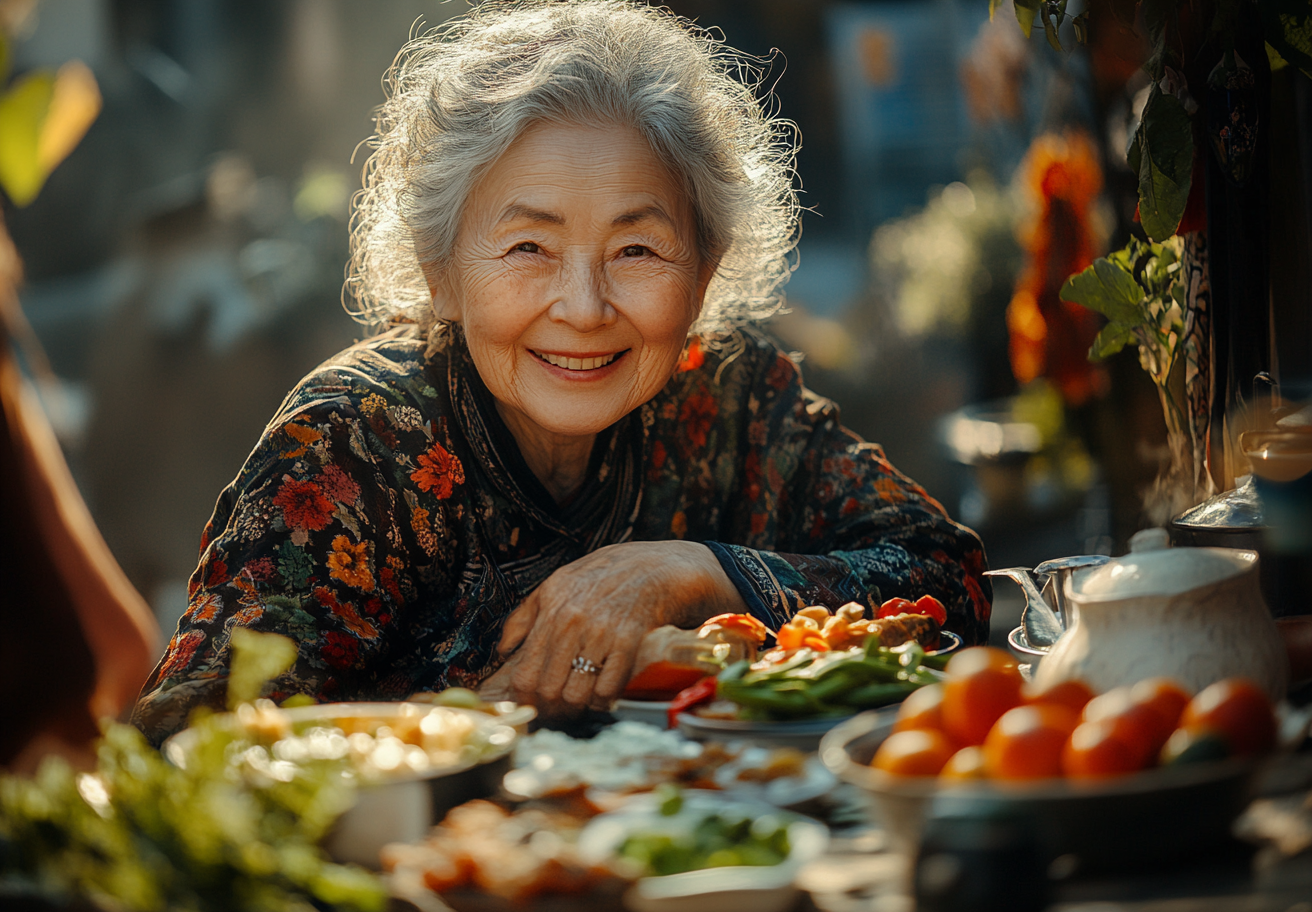 Щаслива пара старшого віку насолоджується здоровою їжею